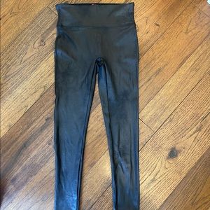 Spanx black faux leather leggings!